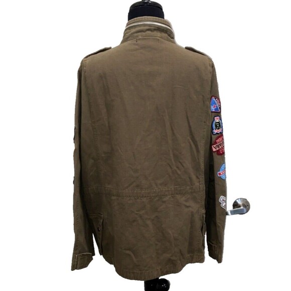 ROMEO & JULIET COUTURE Patches Patchwork Green Long Sleeve Cargo Jacket Medium - Picture 5 of 16